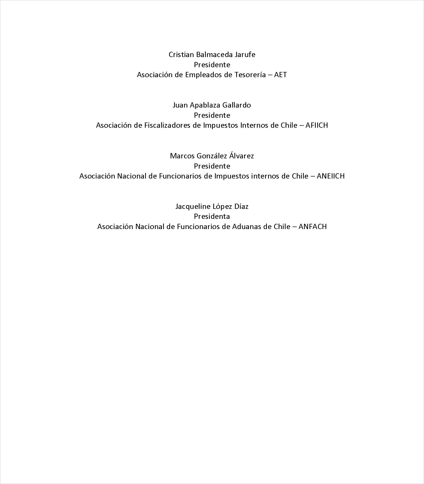 Alianza de asociaciones de organismos tributarios rechazan Proyecto de Ley sobre Modernización Tributaria