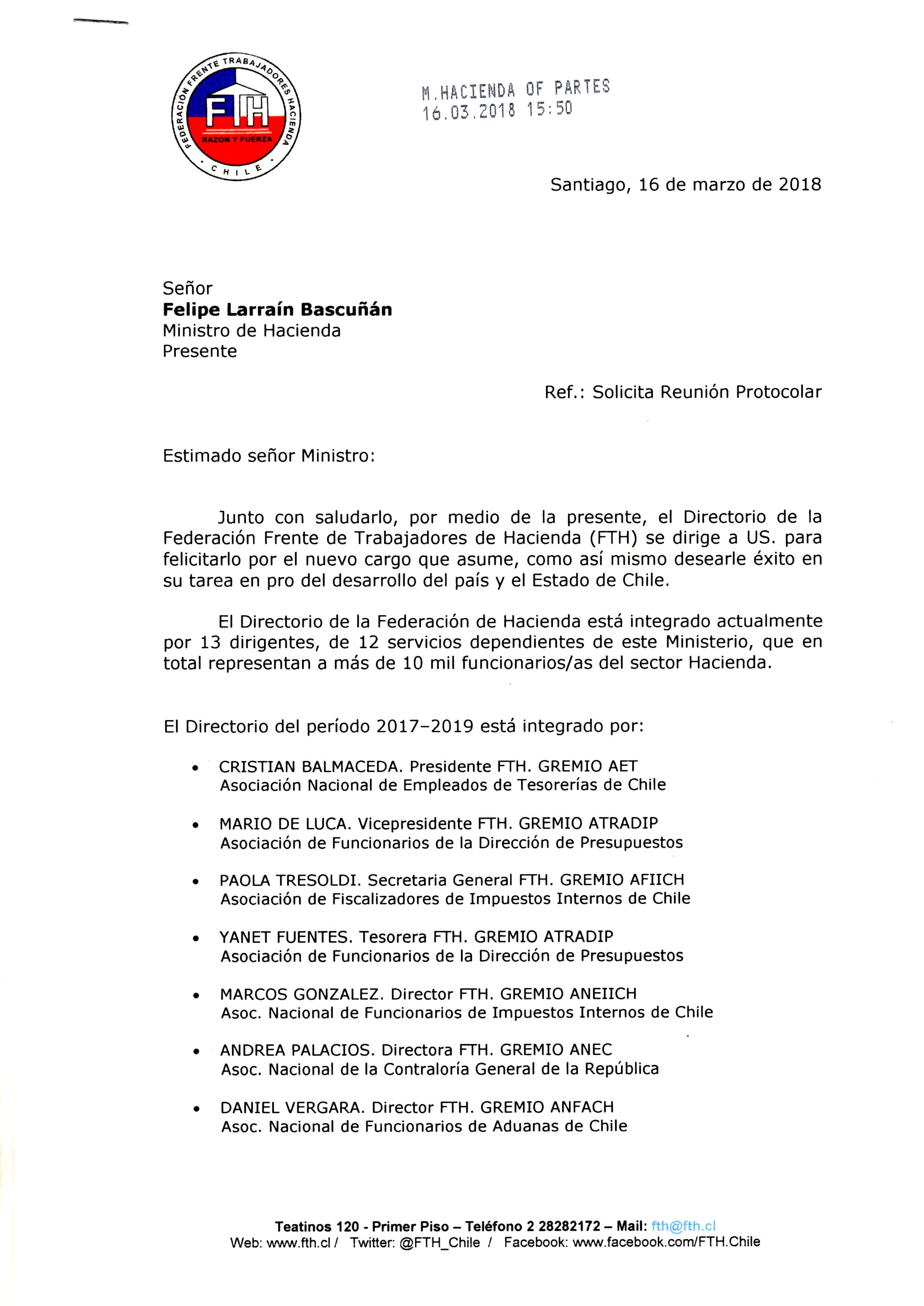 FTH solicita reunión con las nuevas autoridades de Hacienda 