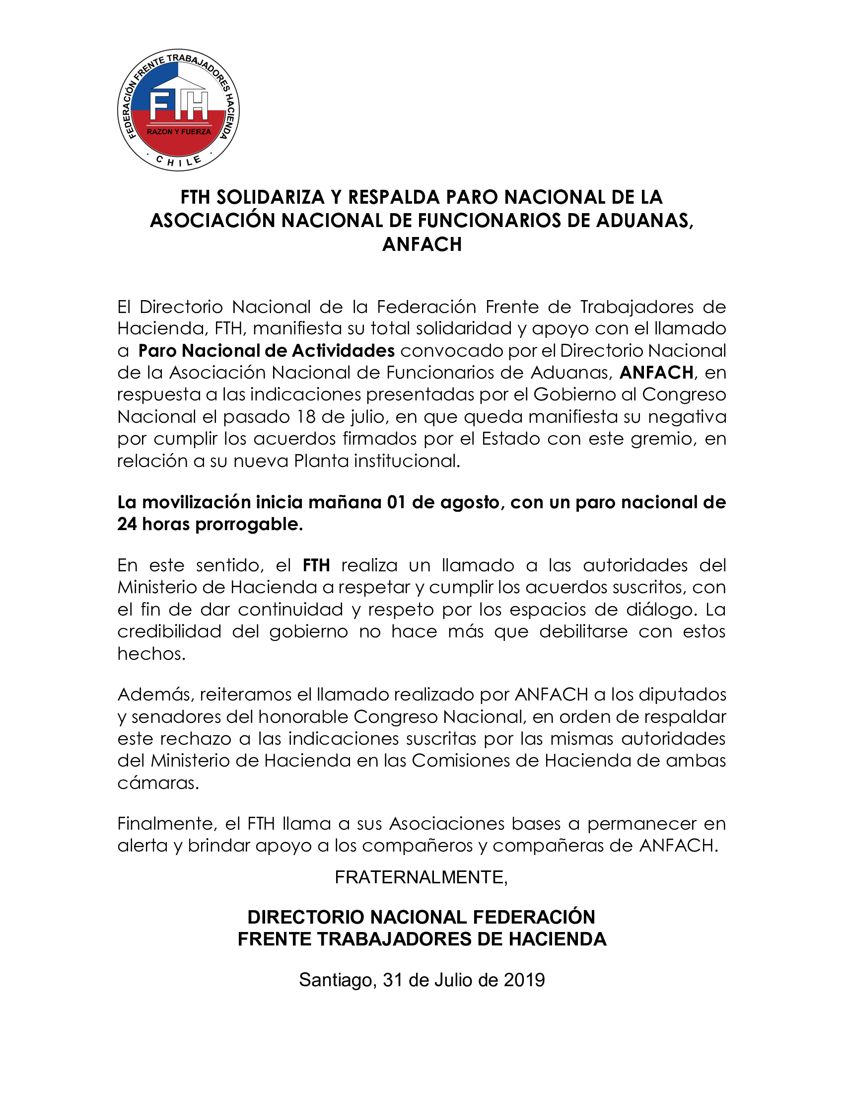 AFUSBIF firma Acuerdo con DIPRES para que funcionarios/as traspasado a la CMF no sean afectados en sus remuneraciones 