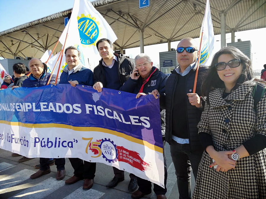Dirigentes FTH presentes en movilización de Paro ANFACH del 1° agosto