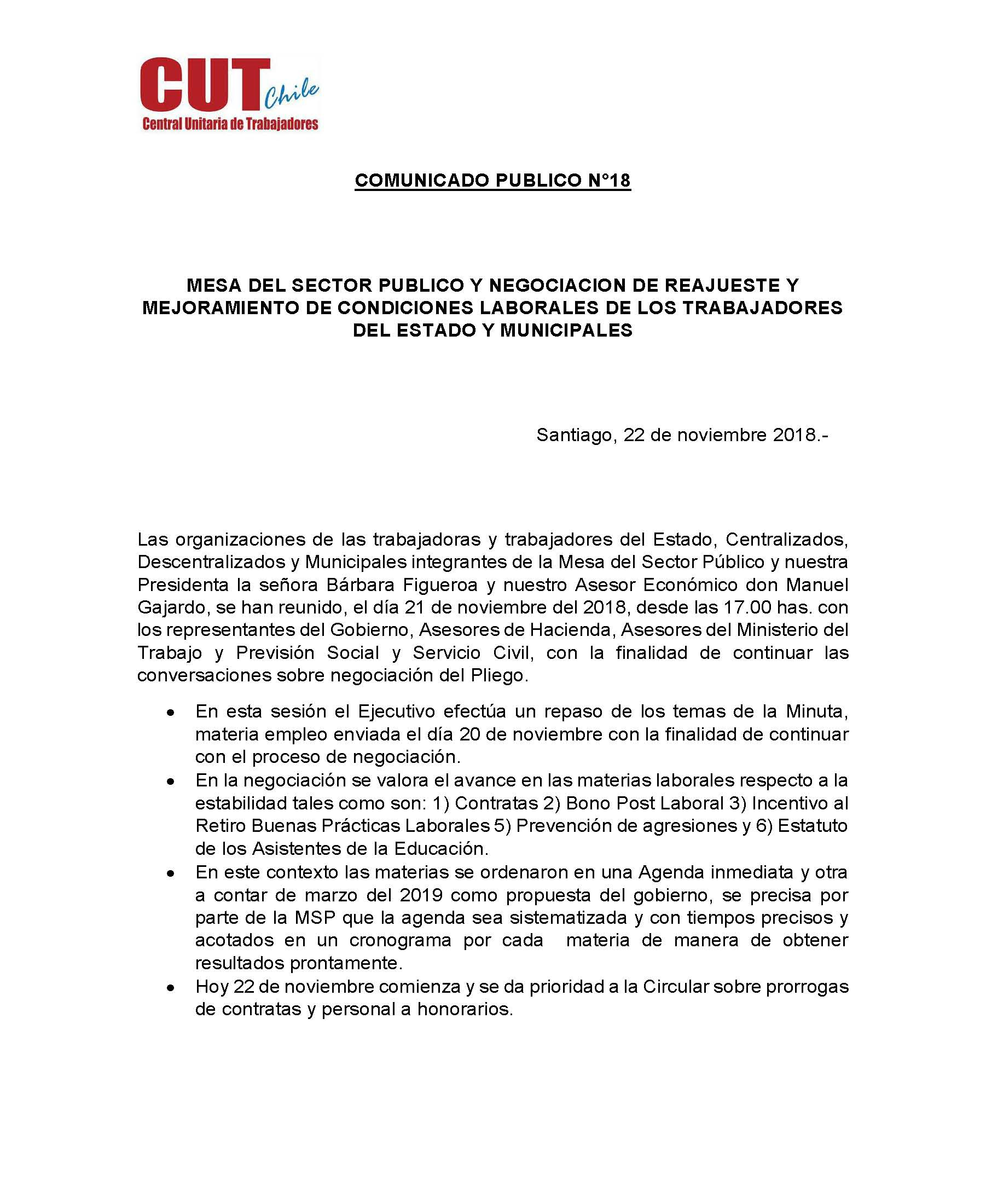 Asamblea Ordinaria FTH SUSPENDIDA POR LLAMADO A PARO NACIONAL MSP/CUT/ANEF 